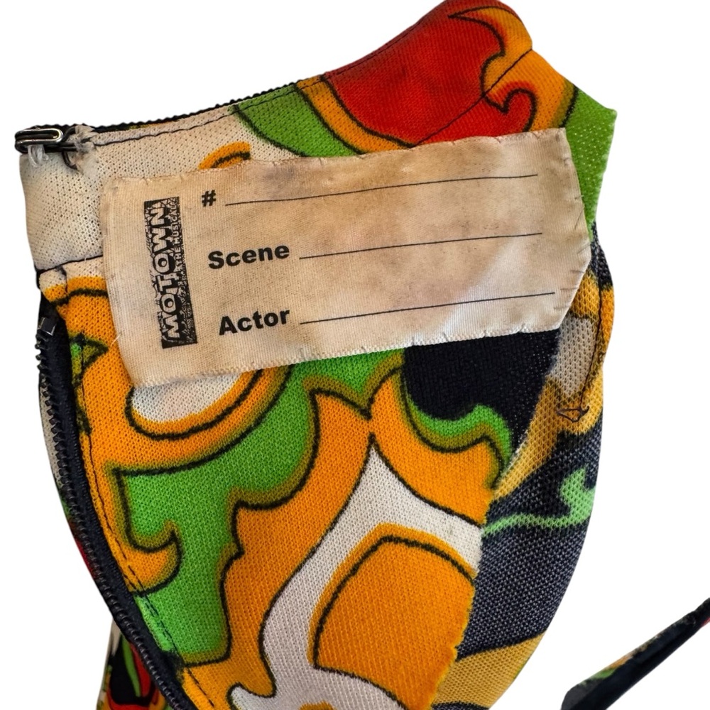 VTG DRESS 60’s Groovy Colorful Sleeveless Sheath Broadway Stage Motown Sz 2/4 - Picture 6 of 6